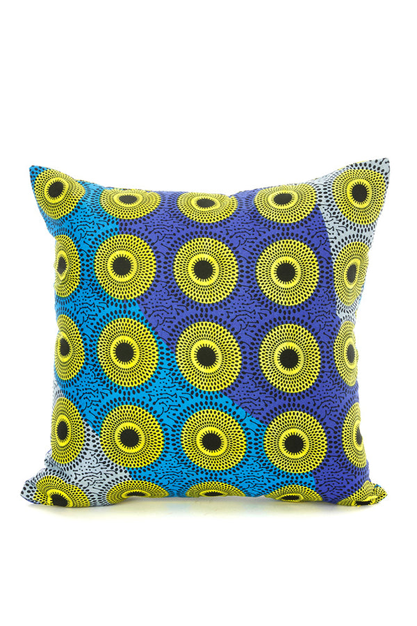 Yellow Mandala Pillow Cover from Nigeria with Optional Insert