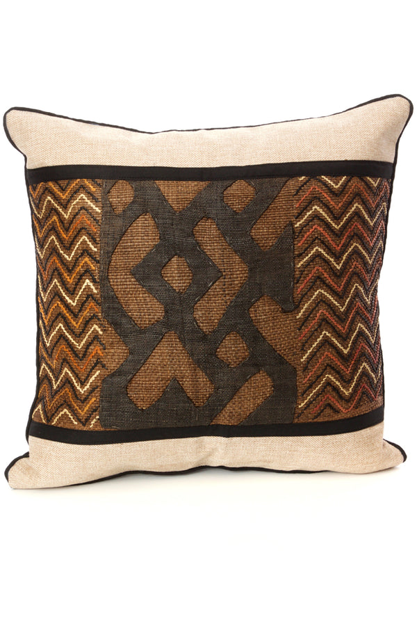 20" Criss-Cross Congo Raffia Pillow with Optional Insert