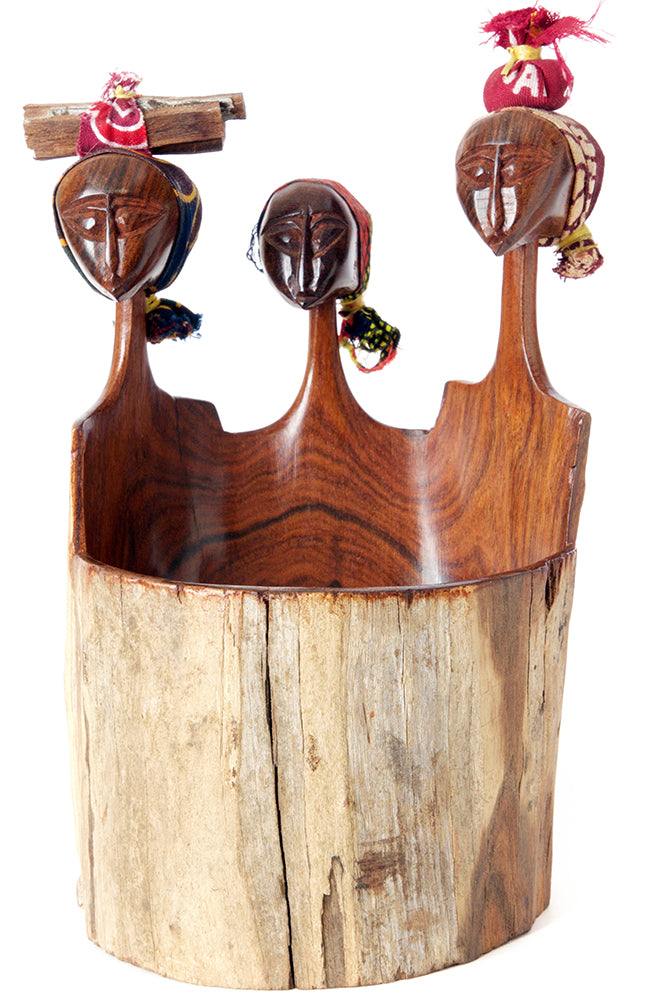 Three Mozambican Ladies Pencil Holder Cup