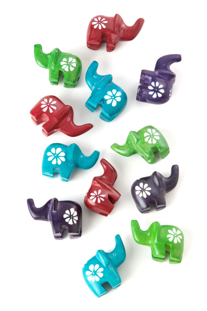 Rainbows & Flowers Dozen Miniature Elephants