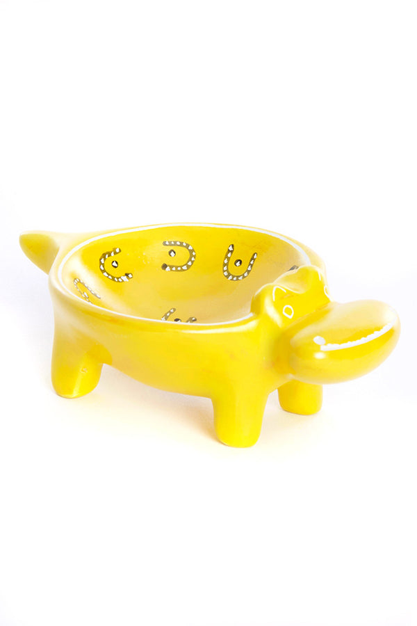 Lemon Rind Soapstone Hippo Dish