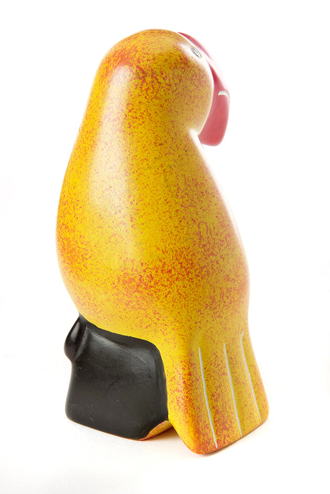 Large Soapstone Tropical Toucan in Orange & Red