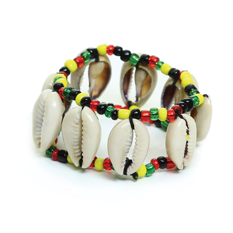 Cowrie Shell Bracelet: Rasta