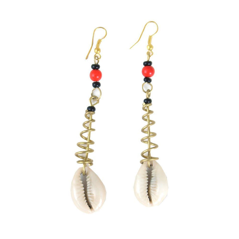 Cowrie Shell Spiral Earrings