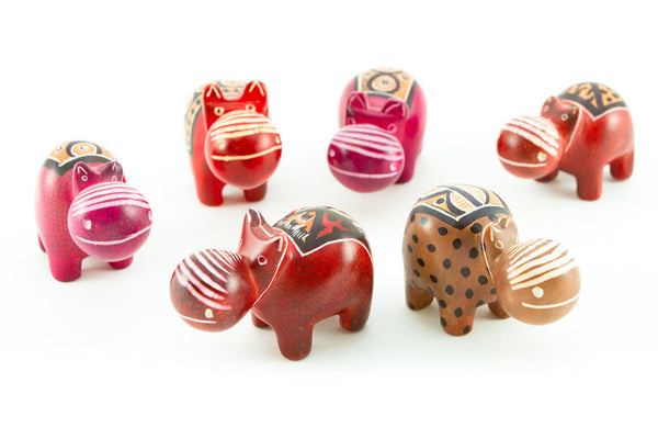 One Dozen Miniature Soapstone Hippos