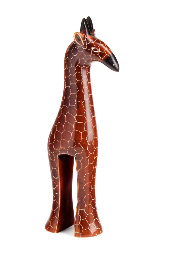 Kenyan Soapstone Stately Giraffe Sculptures