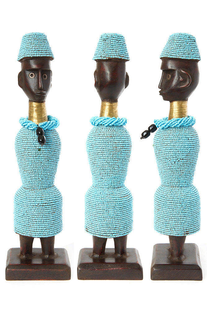 14" Beaded Namji Dolls with Necklaces and Hats