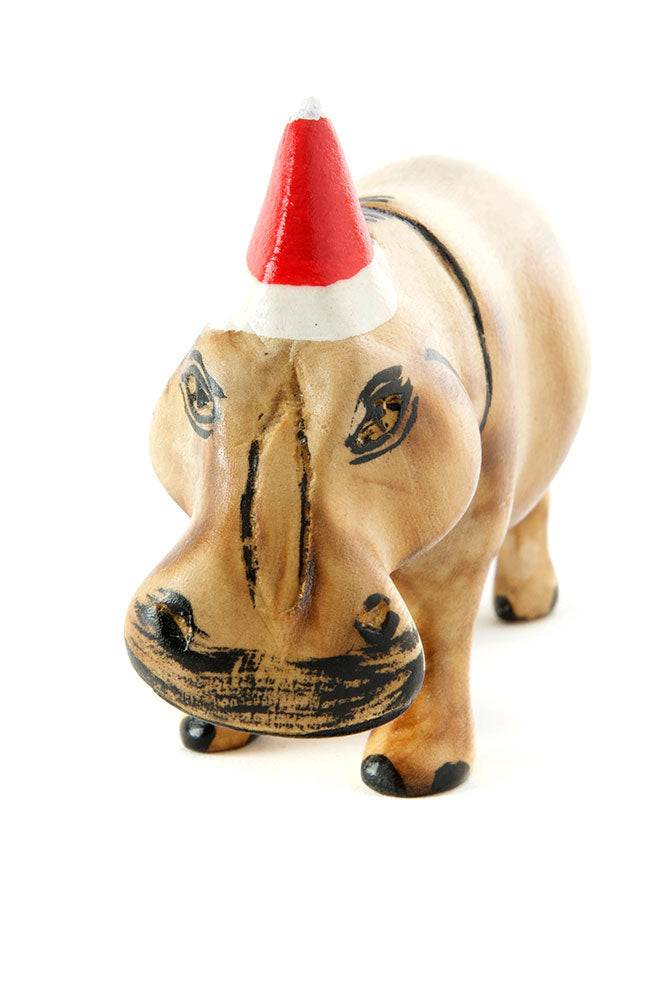 Santa's Little Hippo Helper Sculpture