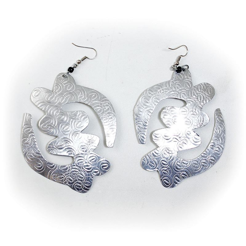 Over-Sized Silver Earrings: Gye Nyame