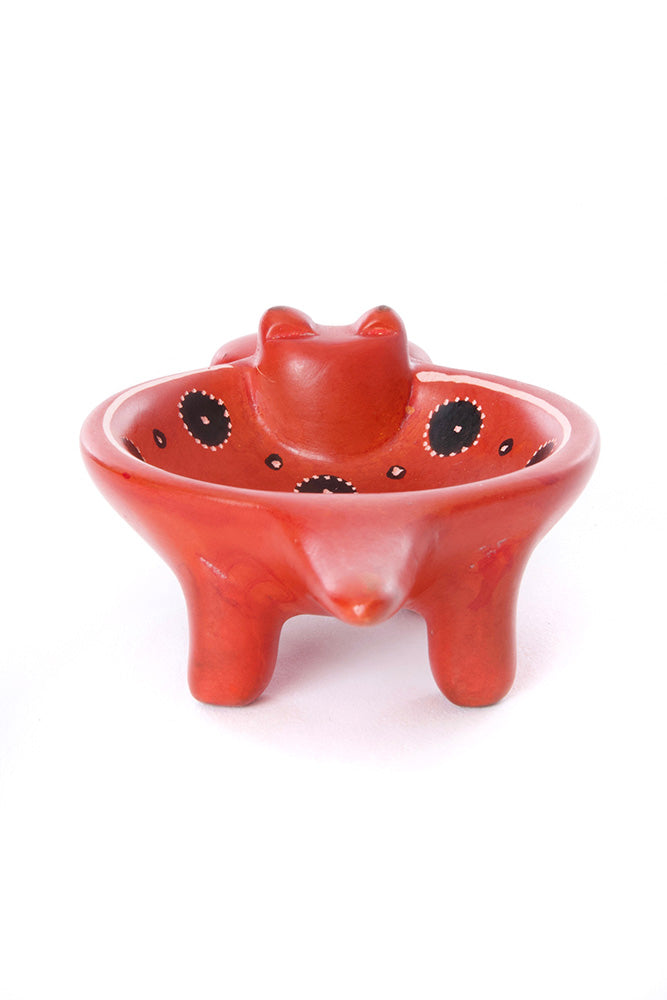 Orange Peel Soapstone Hippo Dish