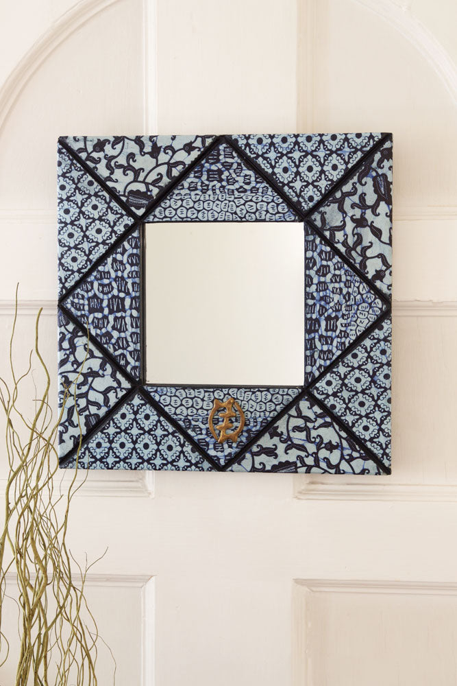 16" Square Bibire Wax Cloth Mirror