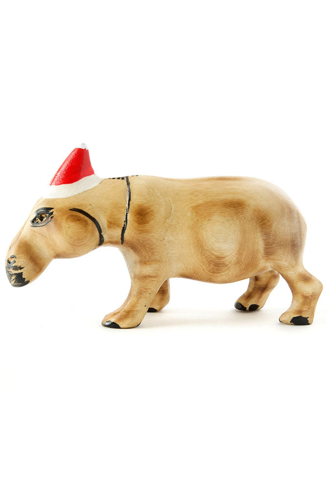 Santa's Little Hippo Helper Sculpture