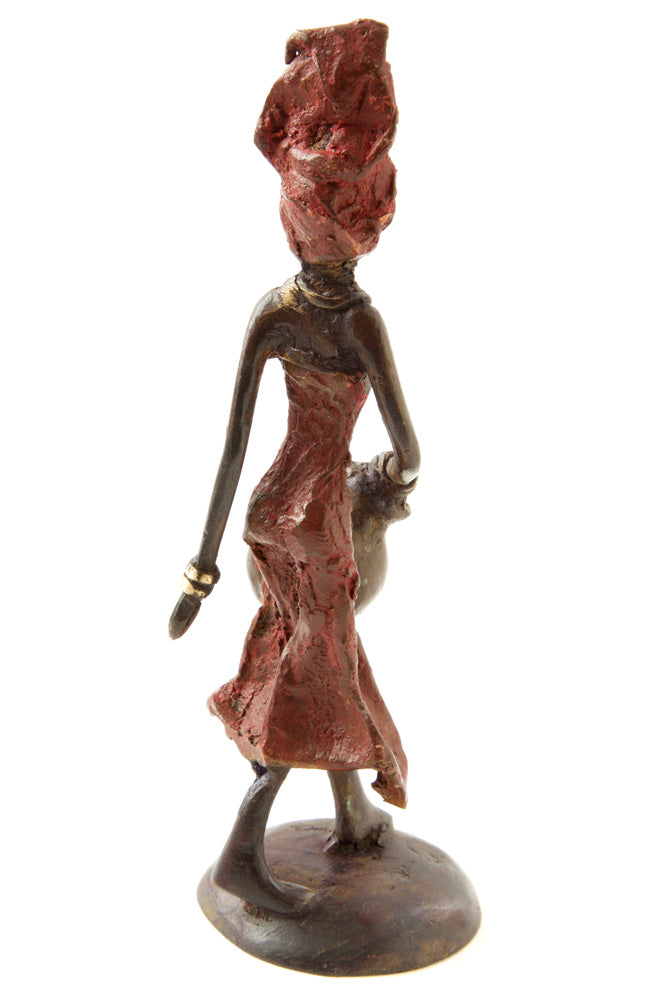 Water Bearer Burkina Bronze Sculpture