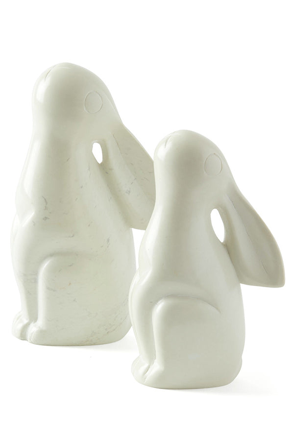 Small Natural Soapstone Singing Bunny Rabbits