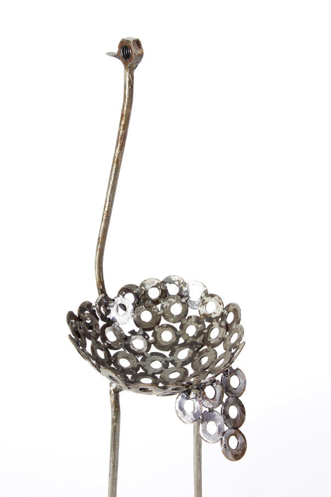 Small Recycled Metal Ostrich Bowls