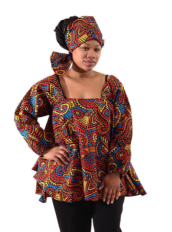 African Culture Print Umbrella Top