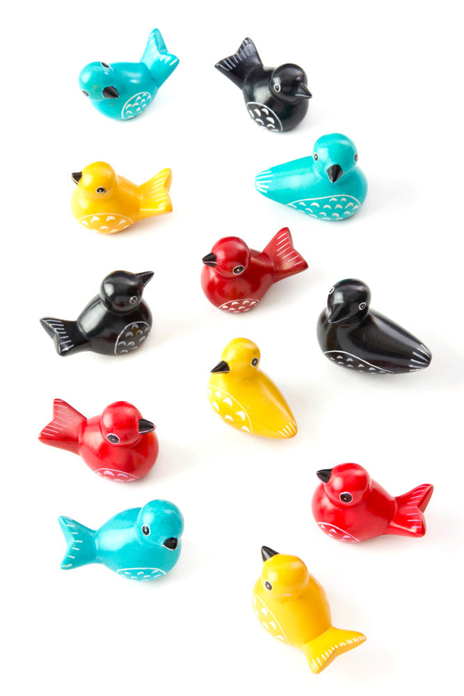 One Dozen Miniature Soapstone Birds