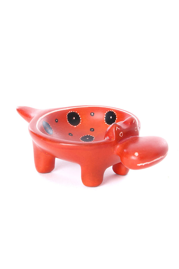 Orange Peel Soapstone Hippo Dish