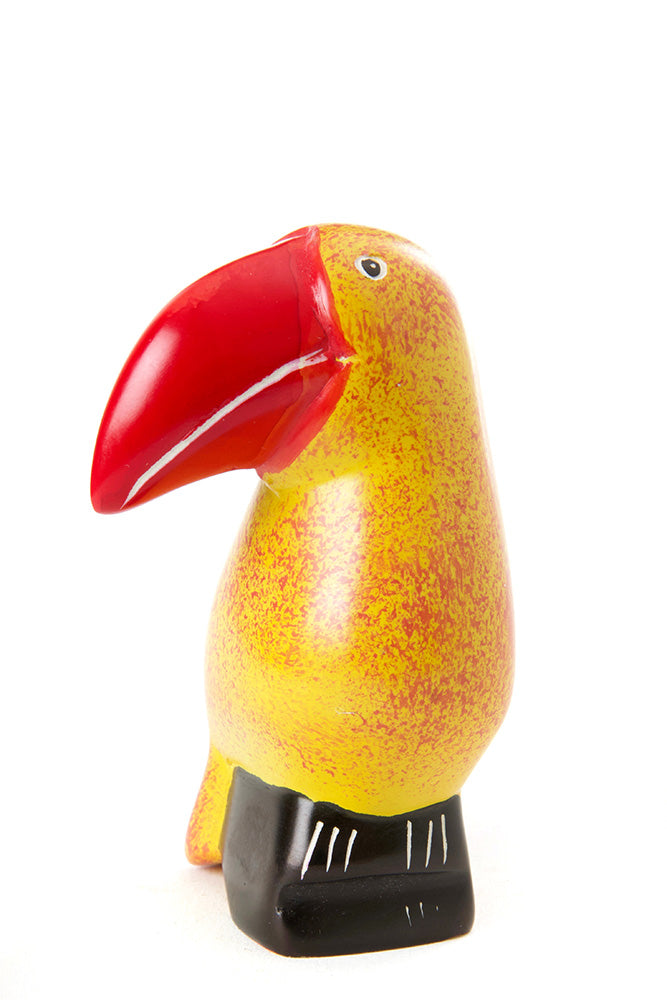 Small Soapstone Tropical Toucan in Orange & Red