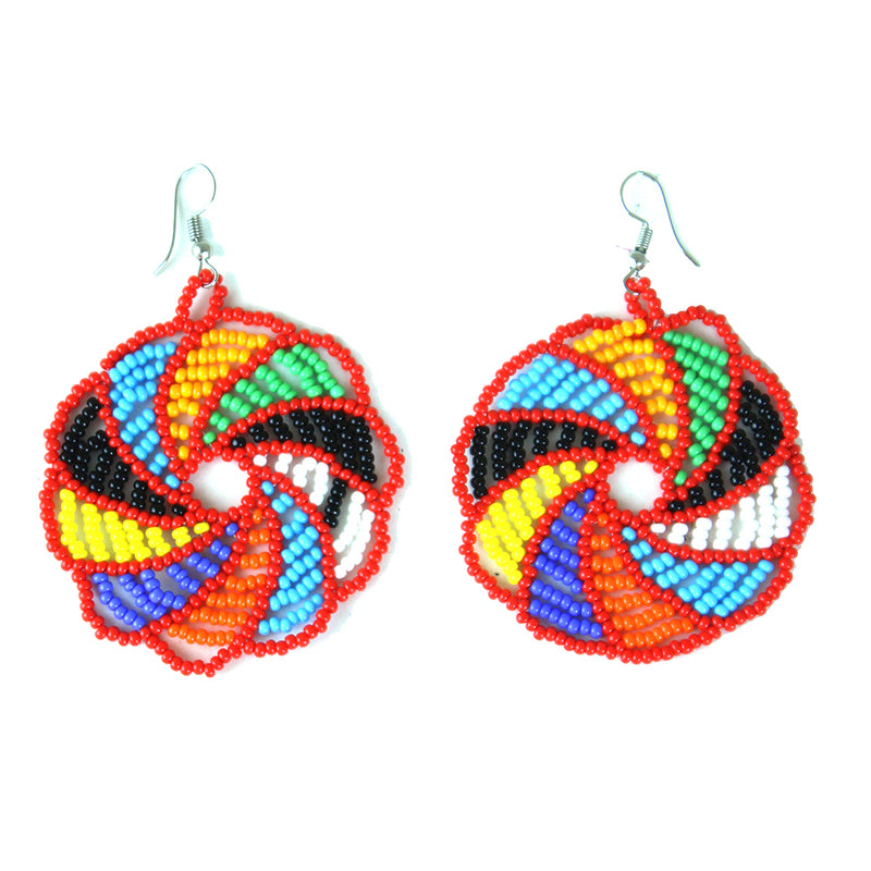 Maasai Bead Pinwheel Earrings