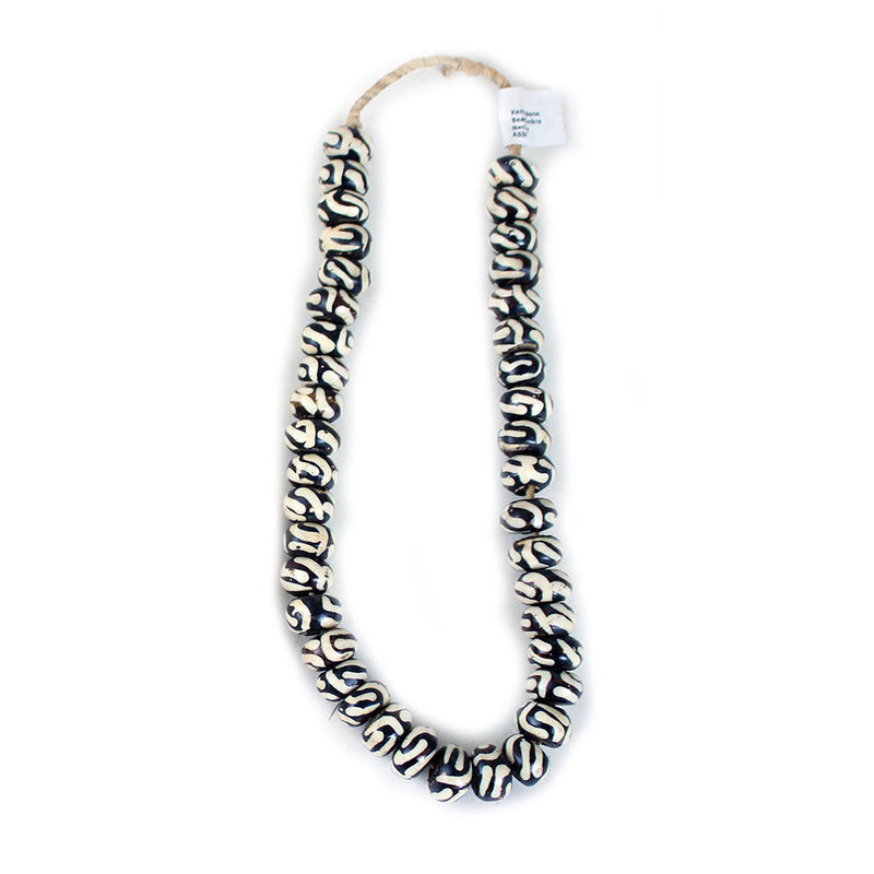 Kenyan Bone Bead Adinkra Necklace