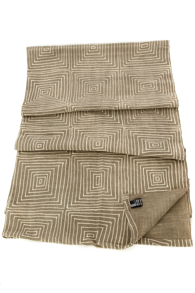 Grey Segou Squares Organic Cotton Mudcloth Throw