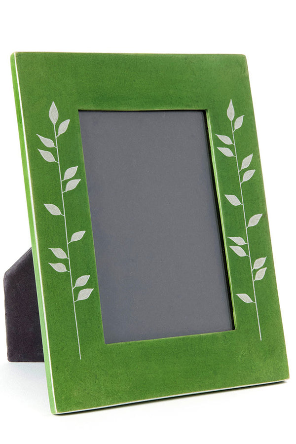 Green African Bamboo Soapstone Picture Frame