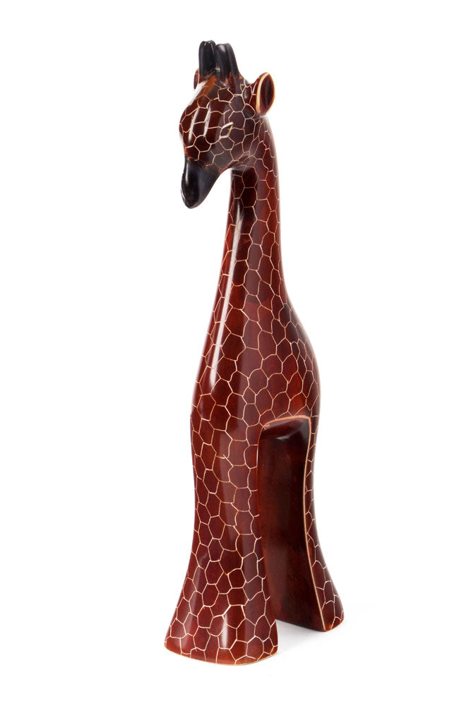 Kenyan Soapstone Stately Giraffe Sculptures