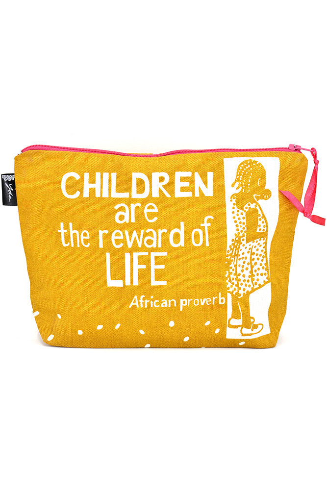 Goldenrod Children are the Reward African Proverb Purse