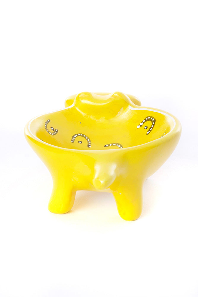 Lemon Rind Soapstone Hippo Dish