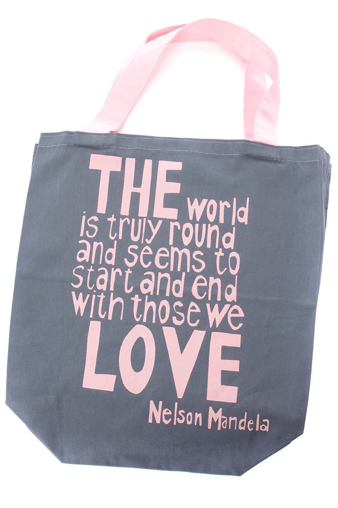 Gray With Those We Love Mandela Tote Bag