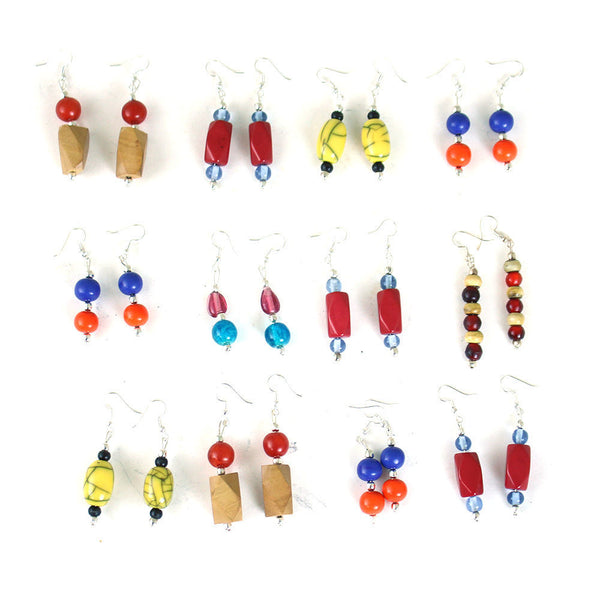 Set Of 12 Afrocentric Earrings