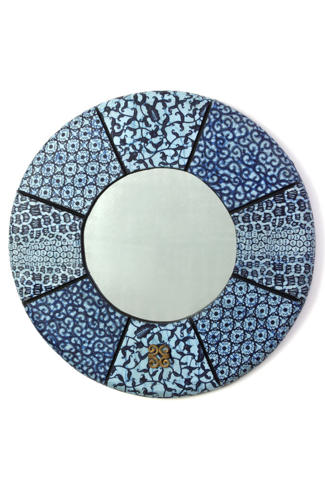 24" Round Bibire Wax Cloth Mirror