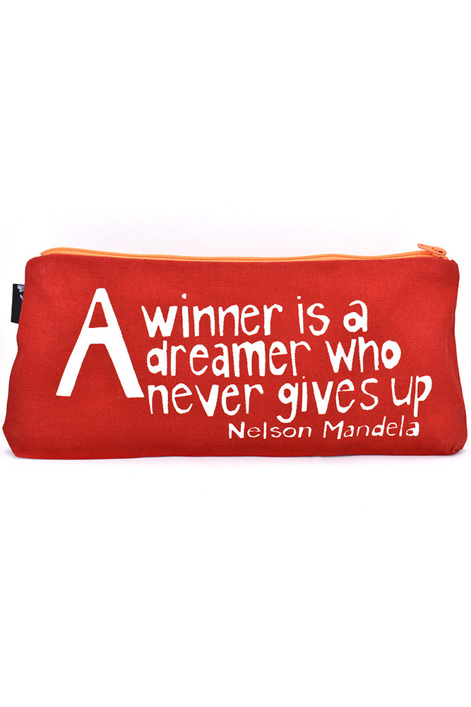 Red A Winner is a Dreamer 12" Mandela Pouch