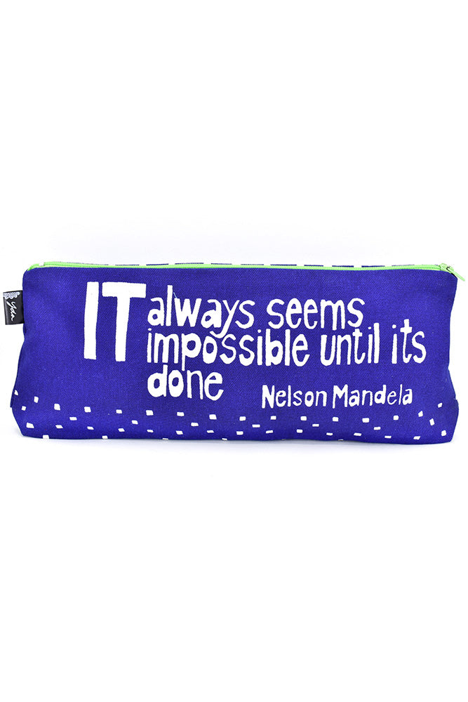 Blue Impossible Until Done 12" Mandela Pouch