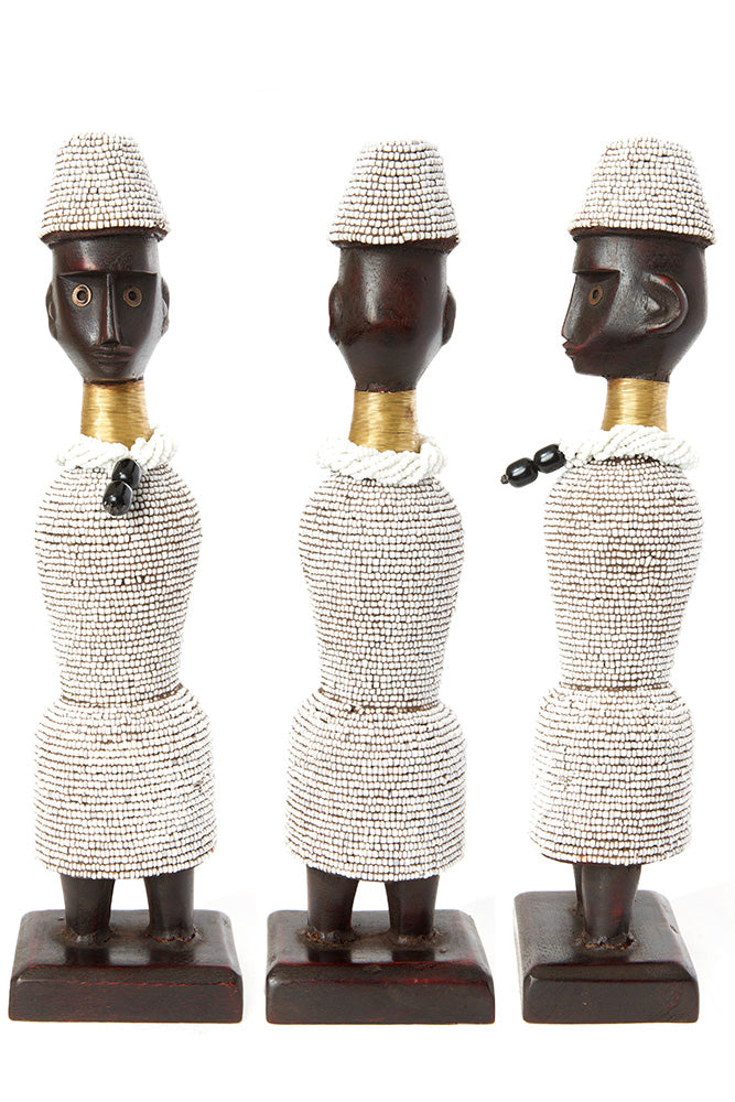 14" Beaded Namji Dolls with Necklaces and Hats