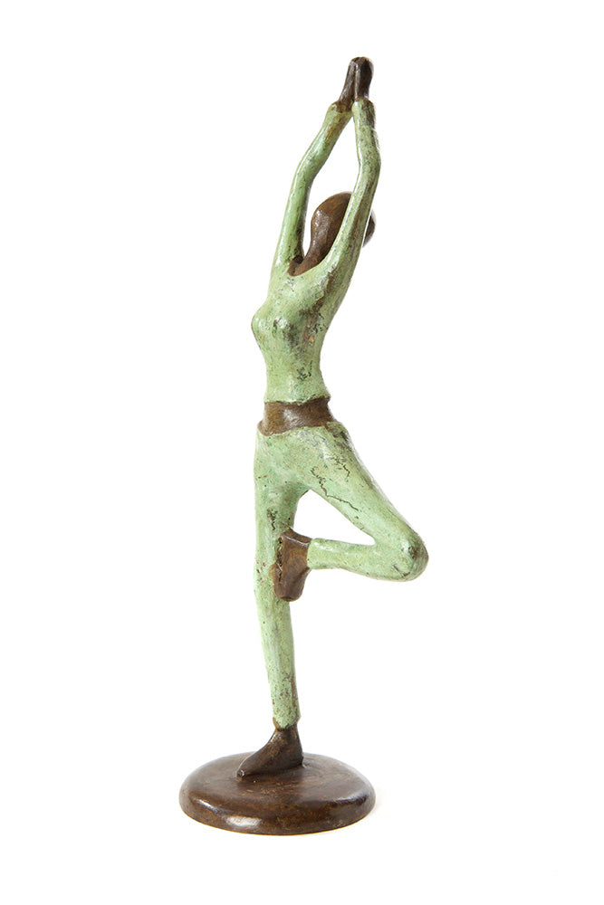 Burkina Bronze Yoga Tree Pose Sculpture