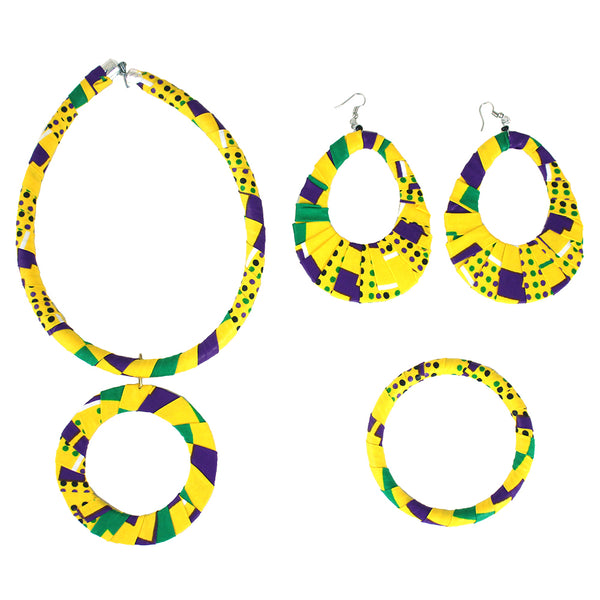 Yellow Kitenge Jewelry Set