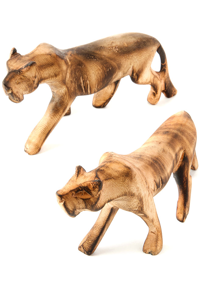 Kenyan Jacaranda Wood Maneless Lion Sculpture