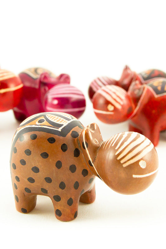 One Dozen Miniature Soapstone Hippos