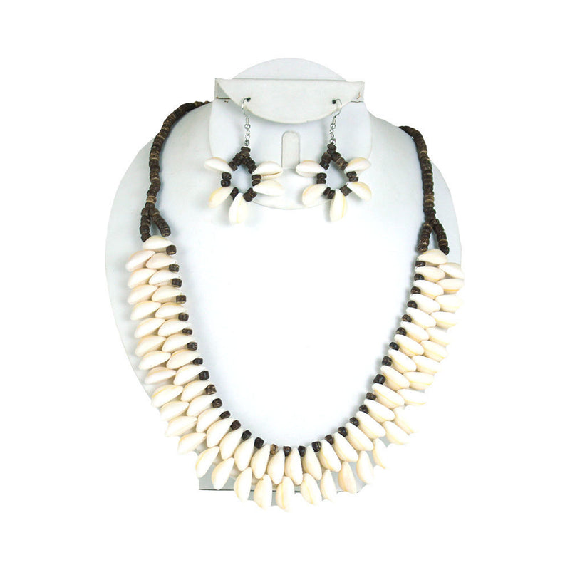 Double Row Cowrie Shell Jewellery Set