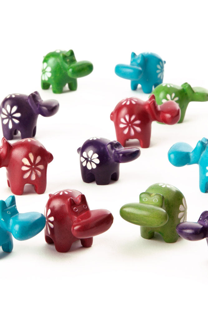 Rainbows & Flowers Dozen Miniature Hippos