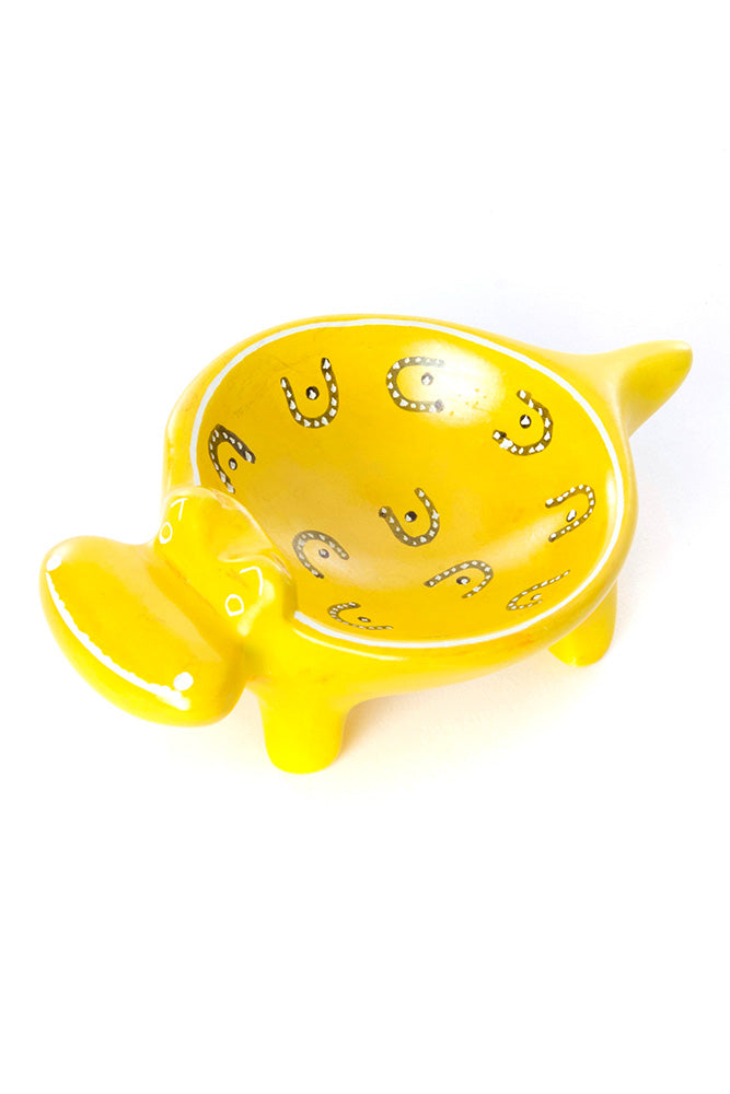 Lemon Rind Soapstone Hippo Dish