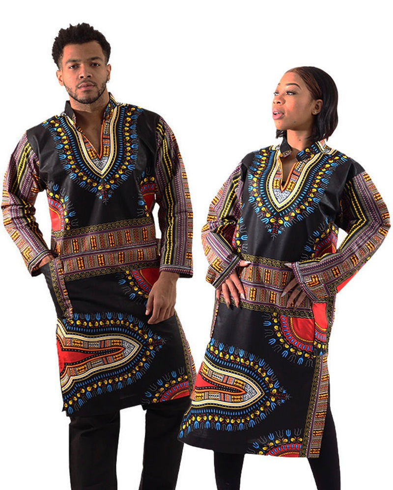 African-Made Traditional Tunic: Black