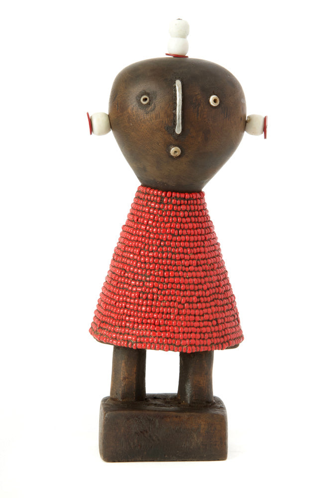 8" Red Beaded Namji Doll