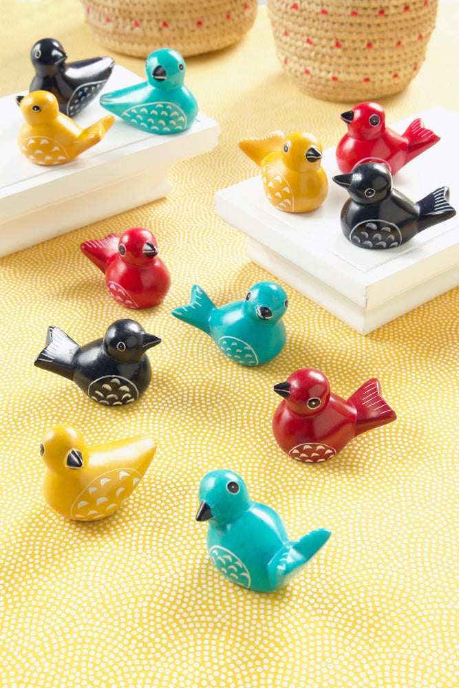 One Dozen Miniature Soapstone Birds