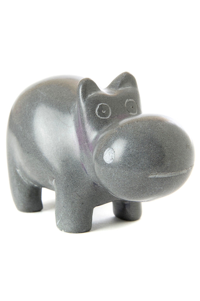 Dove Grey Soapstone Gentle Hippo