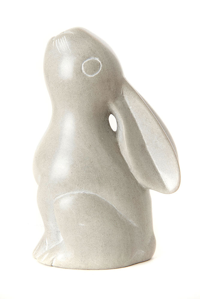 Dove Grey Soapstone Singing Rabbit