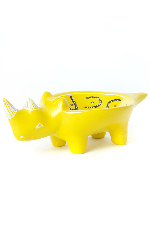 Lemon Rind Soapstone Rhino Dish