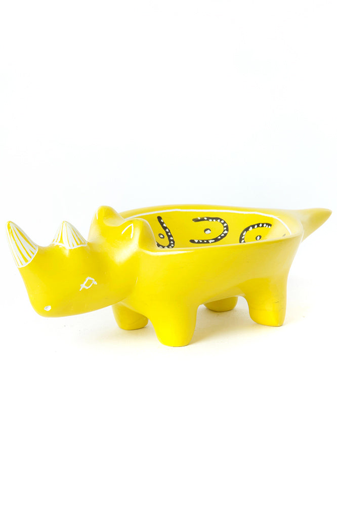 Lemon Rind Soapstone Rhino Dish